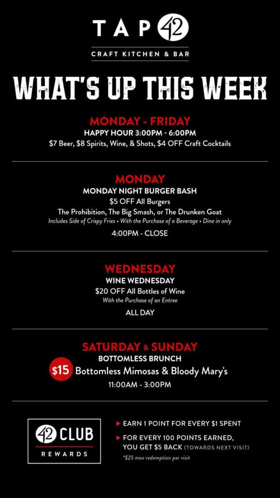 Tap42 whats up this week 0916